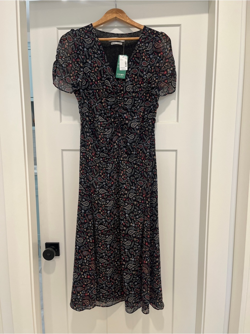 Black Paisley Midi Dress